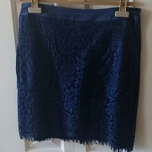 Beautiful Navy Lace Skirt with Satin Band